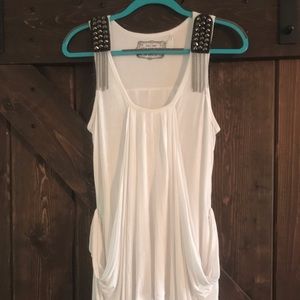 Guess White long tank